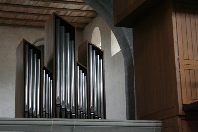 Orgel im Marienmünster Mittelzell, Reichenau (Teilansicht)